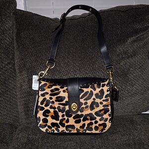 Coach 1941 Leopard Calf Black Leather Bag (Authentic)